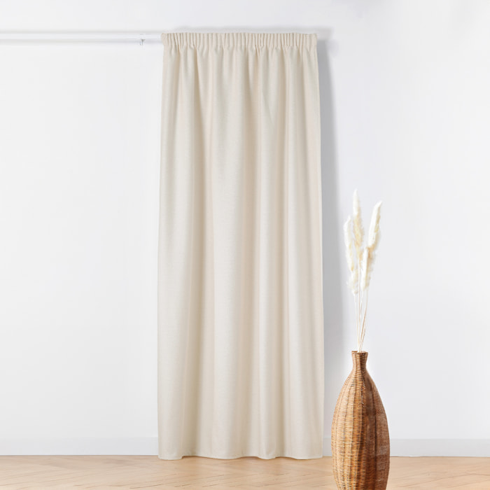 Rideau Thermique à Galon Fronceur  - Effet Bouclette - Ecru