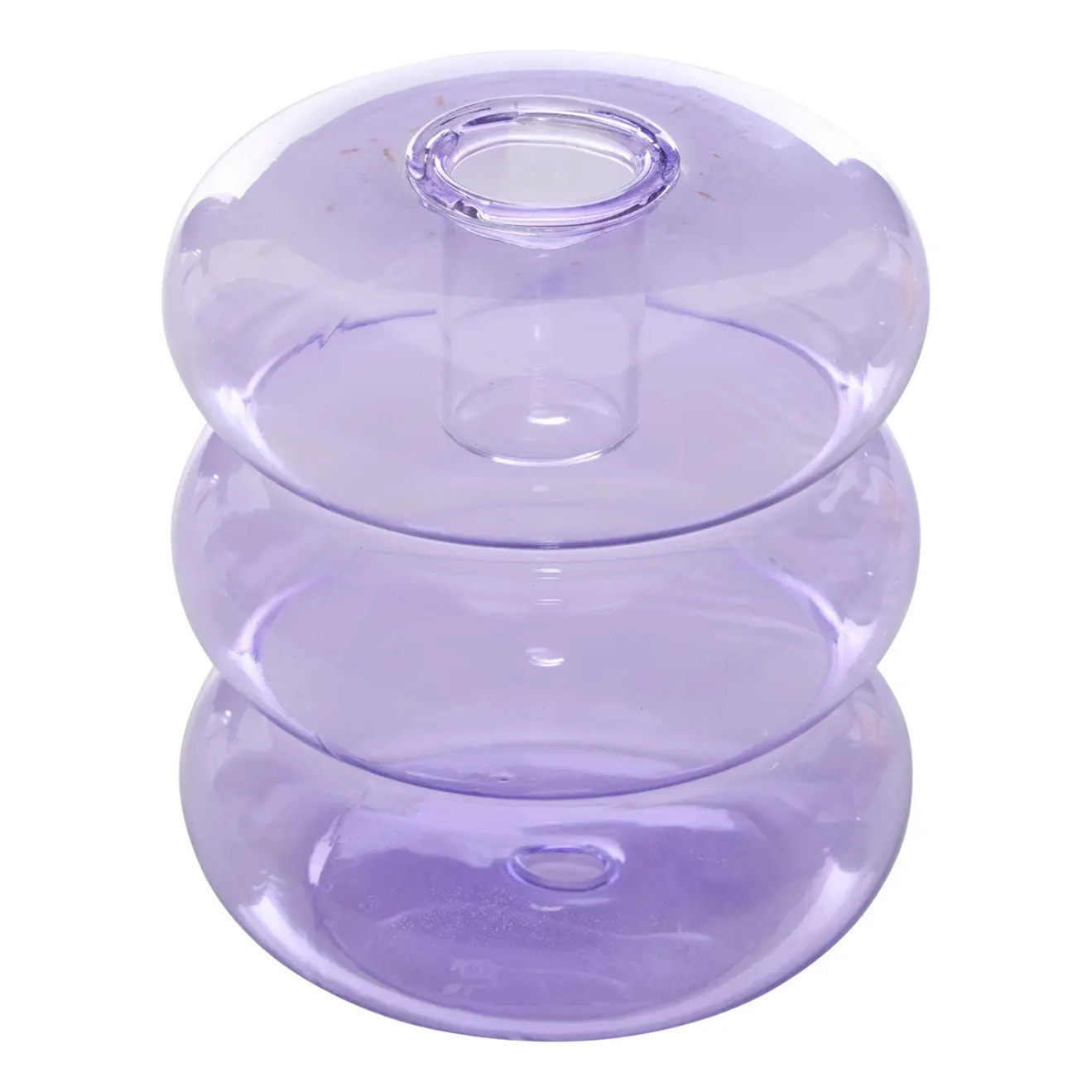 Bougeoir Pool en Verre 9x9x10,5cm Violet