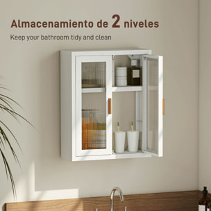 Armario de Baño de Pared, Mueble de Baño Colgante Moderno con Puertas de Acrílico, Estante Ajustable, Cierres Magnéticos, Armario de Almacenamiento para Lavadero, sobre el Inodoro, Blanco