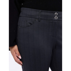 Fiorella Rubino - Pantaloni skinny fantasia spigata - Grigio