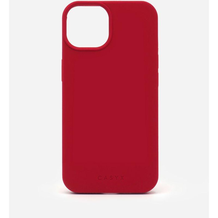 Coque CASYX iPhone 14 silicone Rouge MagSafe