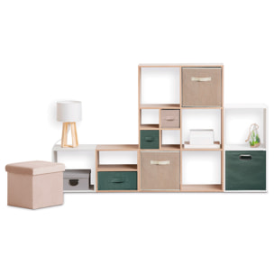 Panier velours 31x31 cm Vert kaki Mix N' Modul