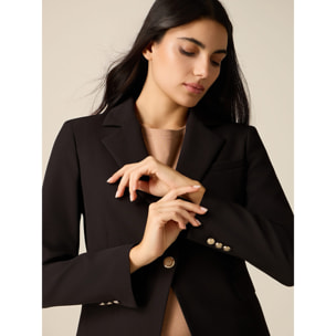 Oltre - Blazer sciancrato in tessuto tecnico - Nero