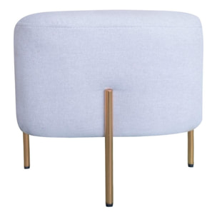 Pouf poggiapiedi in tessuto grigio - Kate