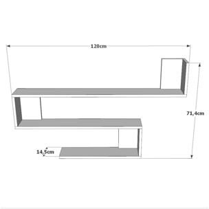 Mensola Dpi, Scaffale, Ripiano a muro, Scaffalatura multiuso, 120x15h71 cm, Quercia