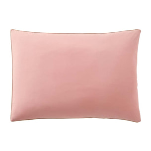 Taie d'oreiller bicolore en coton, BONS JOURS ETINCELLE, Rose Indien/Rose Solaire