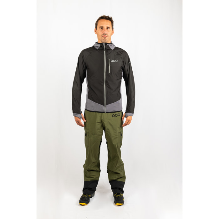 Chaqueta ECOActive Light Insulated Hybrid Jacket with cap marca ECOON - Negro / Gris