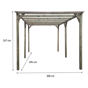 Carport voiture en bois "Sunny" 3 x 5 m