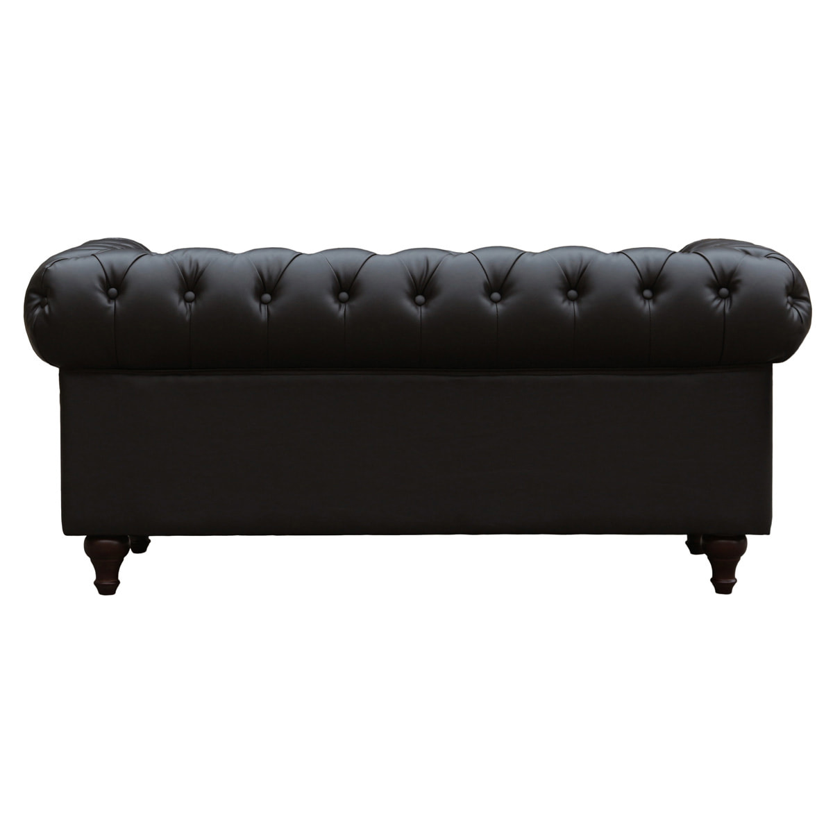 Canapé fixe Chesterfield "Aliza" - 157 x 82 x 70 cm - 2 places - Marron