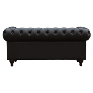 Canapé fixe Chesterfield "Aliza" - 157 x 82 x 70 cm - 2 places - Marron