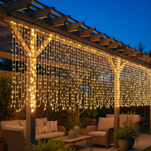 Guirlande rideau solaire YOGY 200 LED 4M