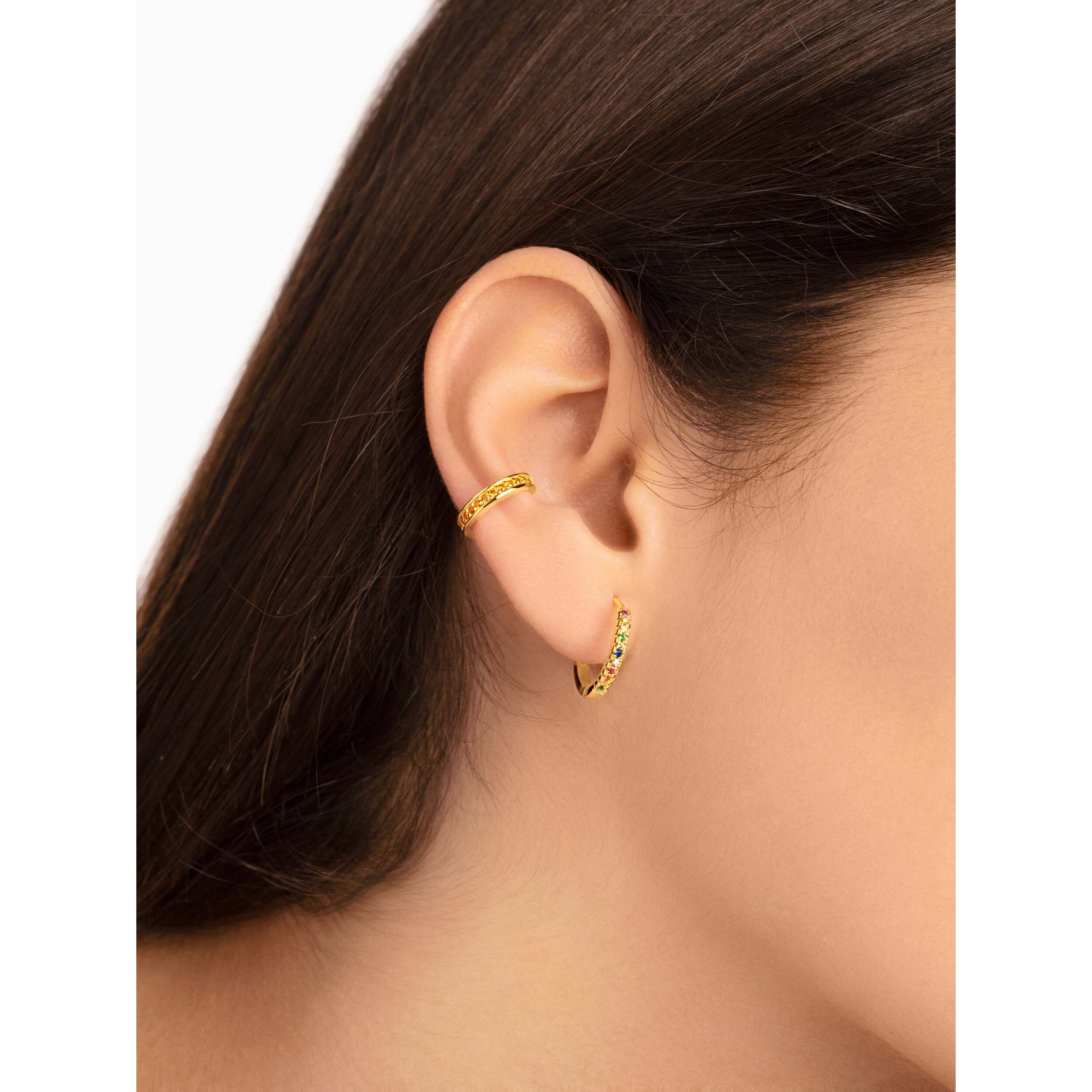 Orecchino L Colors Argento Placcato Oro