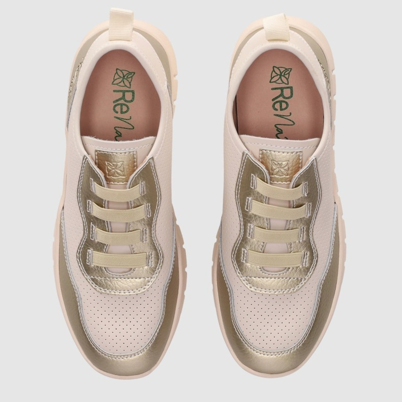 Deportivos de Piel - Platino - Tacón: Bajo