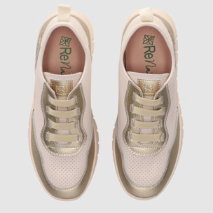 Deportivos de Piel - Platino - Tacón: Bajo