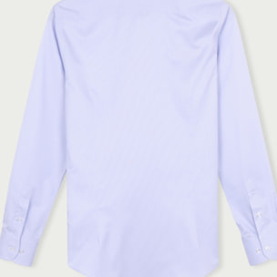 Camicia Uomo 1 Bottone Italiano Slim Cotone Riga Stretta Viola/Bianco