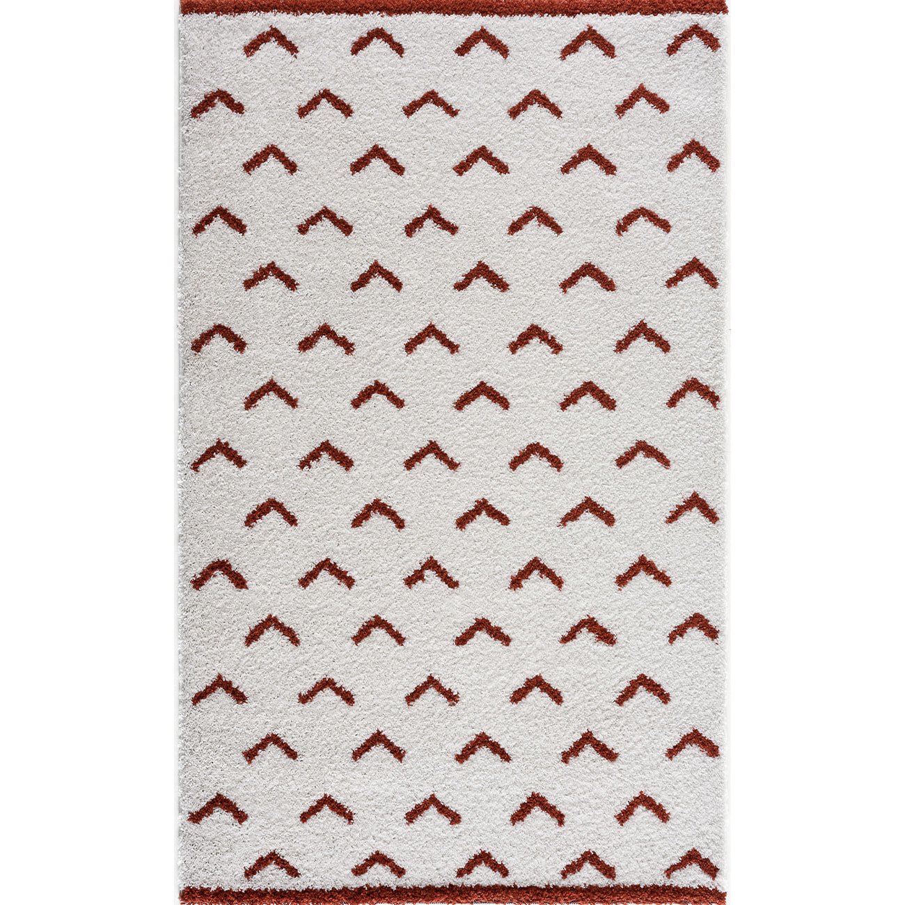 Terra - tapis shaggy de salon en laine artificielle terracotta