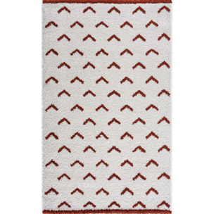 Terra - tapis shaggy de salon en laine artificielle terracotta