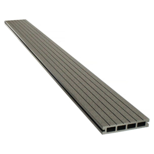 Lot de 3 lames de terrasse composite alvéolaires - Long: 2,4m - surface 1m² - Ardoise