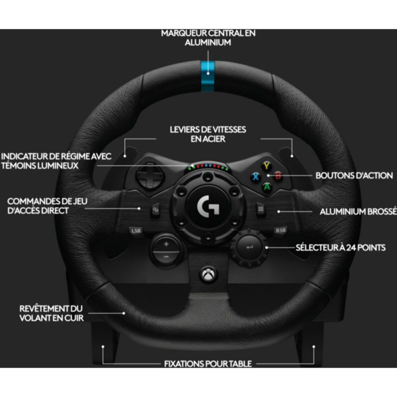 Volant + Pédalier LOGITECH G923 Xbox + Pédalier