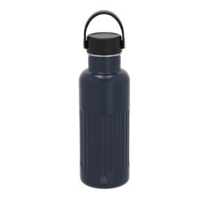 Bidón térmico en Acero Inox Reciclado de doble pared y 500 ml de capacidad. Exterior en acabado biselado mate. Incluye tapón a rosca con asa.