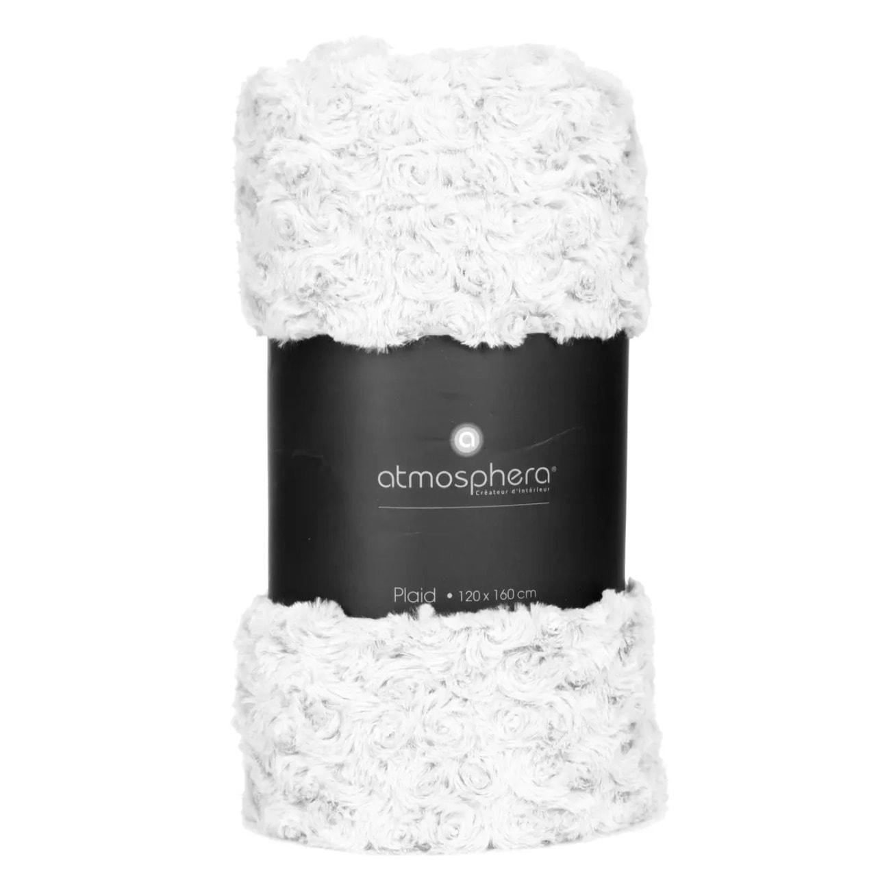 Plaid "Bouclette" fausse fourrure gris 120x160cm
