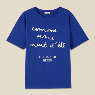 Oltre - T-shirt con stampa lettering - Blu