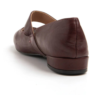 Ballerina a punta con cinturino placcato - BORDEAUX