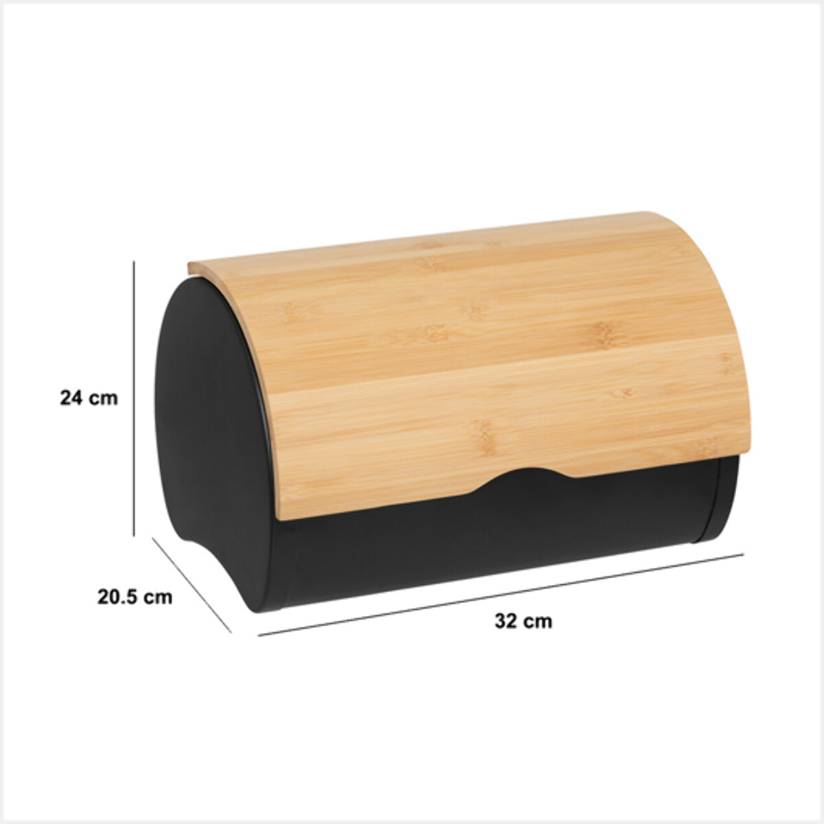 Boîte à pain "BlackBamboo" en métal et bambou noir