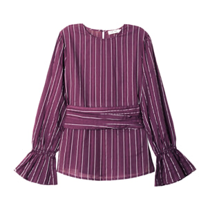 Blusa holgada con cuello barco