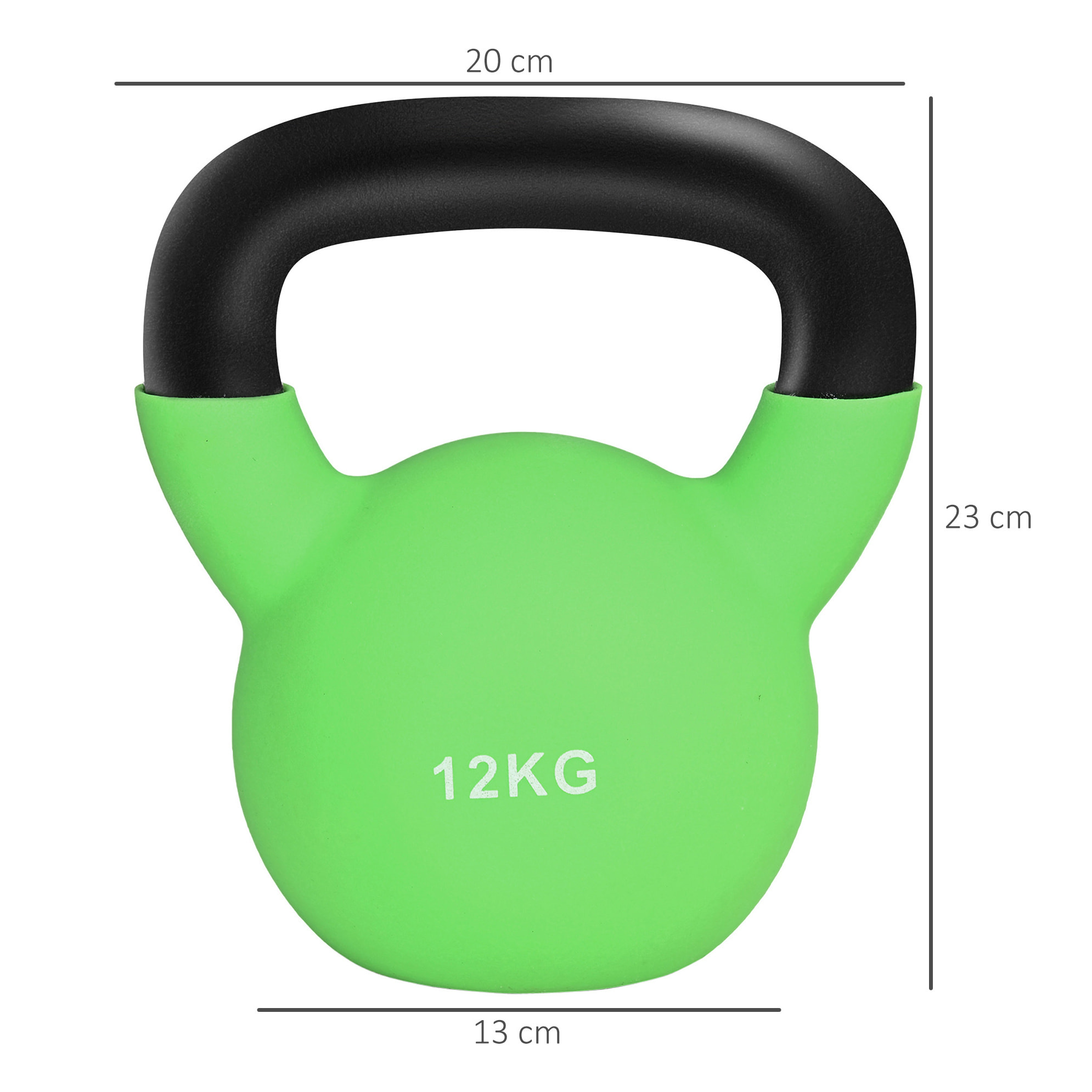 Pesa Rusa de 12 kg de Hierro Fundido Kettlebell para Entrenamiento de Fuerza