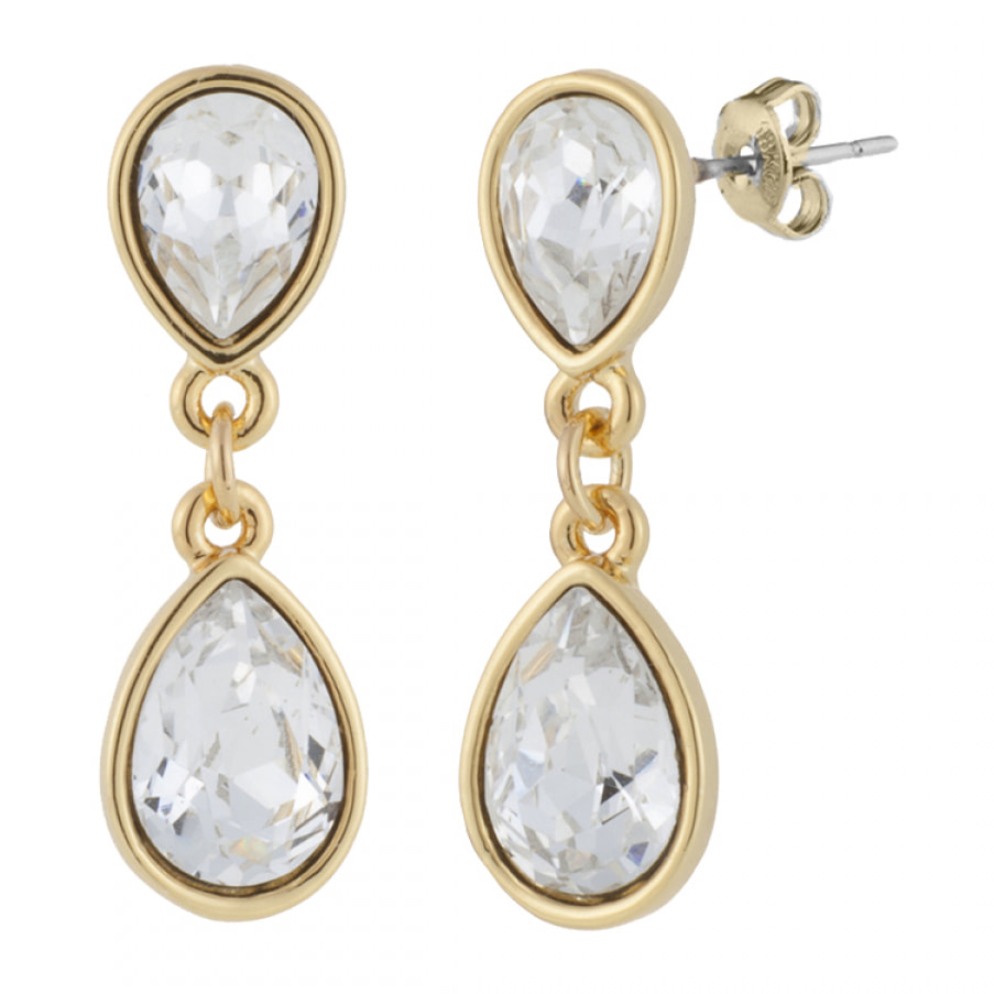 Pendientes HANNA cristal brass bañado en oro amarillo 18K y cristales de Swarovski