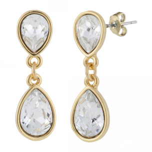 Pendientes HANNA cristal brass bañado en oro amarillo 18K y cristales de Swarovski