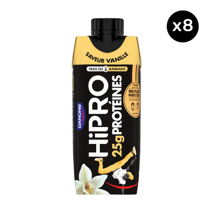 8 x 330ml - Hipro - Boisson protéinée goût vanille