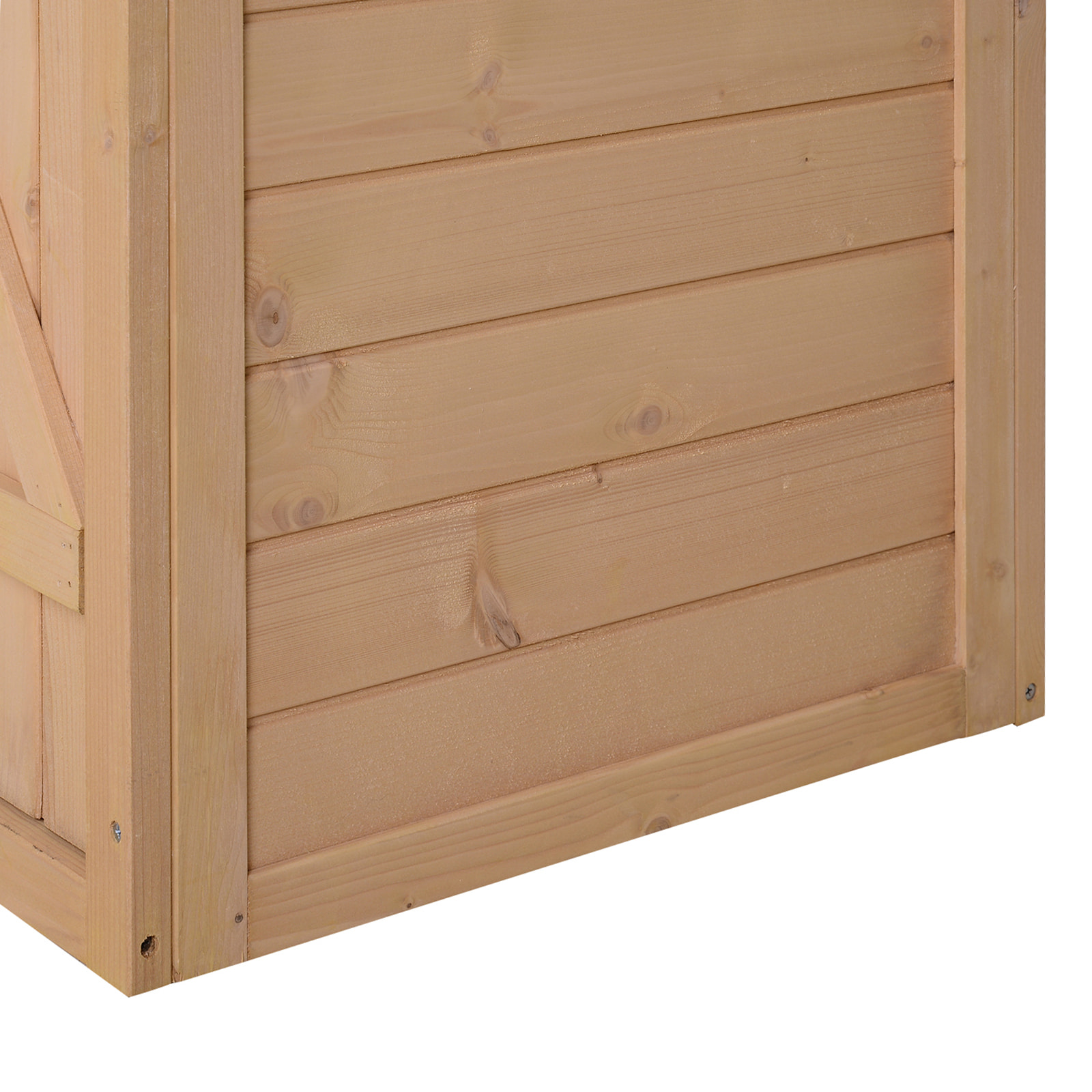 Armoire abri de jardin remise pour outils - grande porte verrouillable loquet - 2 étagères - toit bitumé incliné bois de sapin pré-huilé