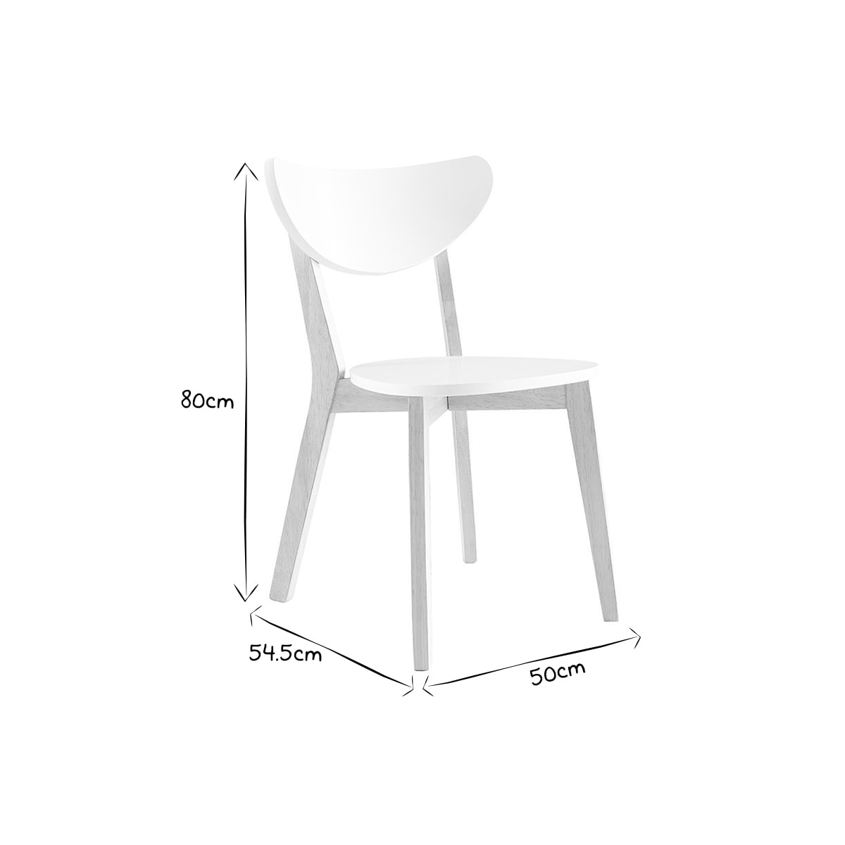 Chaises scandinaves blanc et bois clair (lot de 2) LEENA