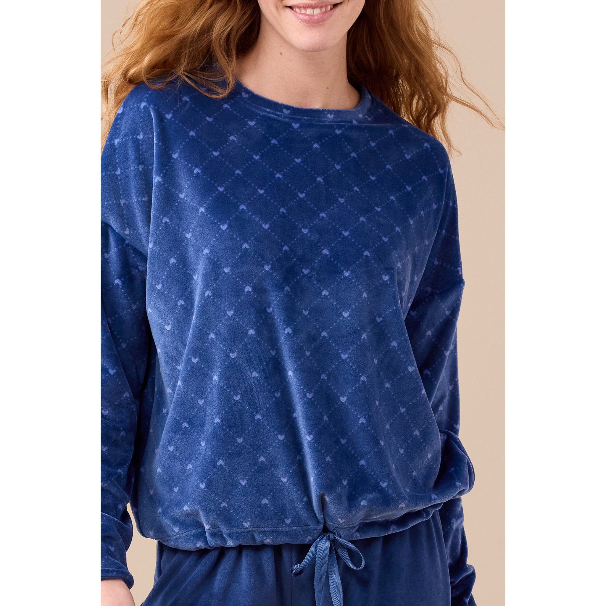 Completo donna ciniglia felpata - soft touch articolo cuori. Noidinotte