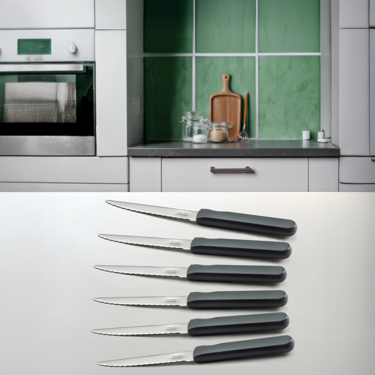 Energy Grigio - Set 6 coltelli da bistecca