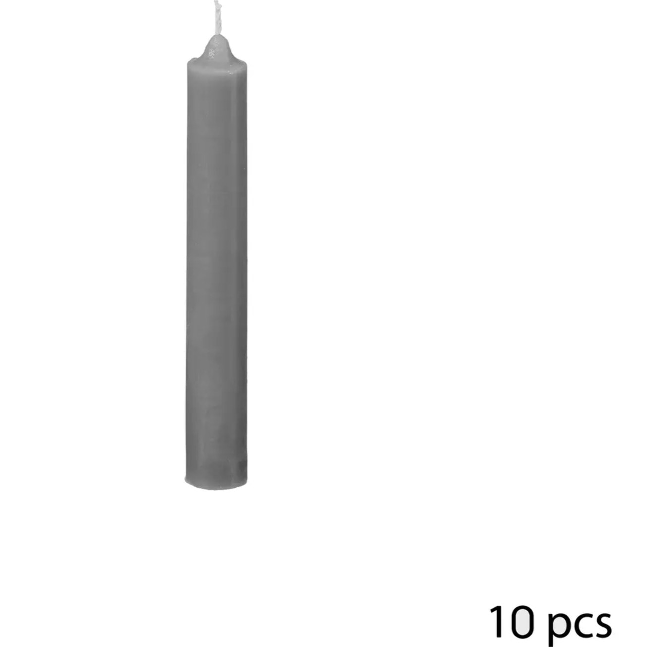 Lot de 10 bougies bâtons - gris - 45g