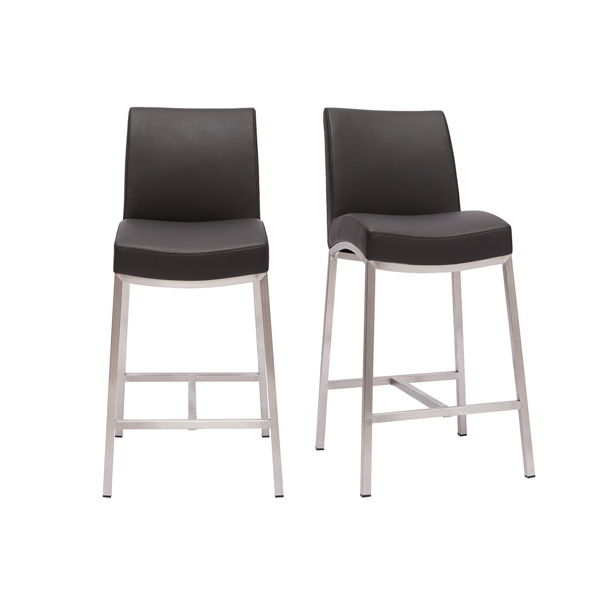 Tabourets de bar design noirs H70 cm (lot de 2) OLLY