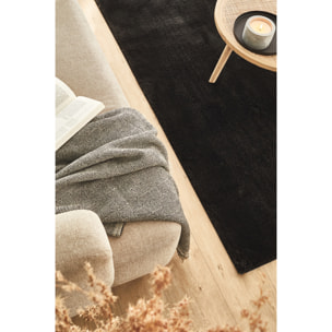 Cosy - tapis salon à poils longs tout doux, noir