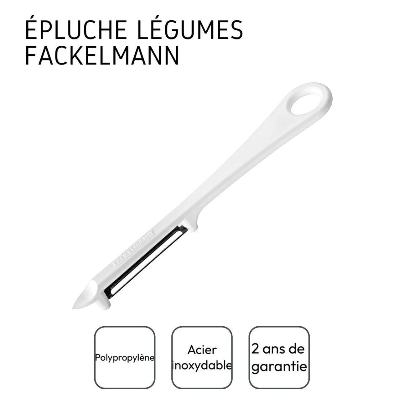 Eplucheur à légumes pour gaucher et droitier 16,5 cm Fackelmann