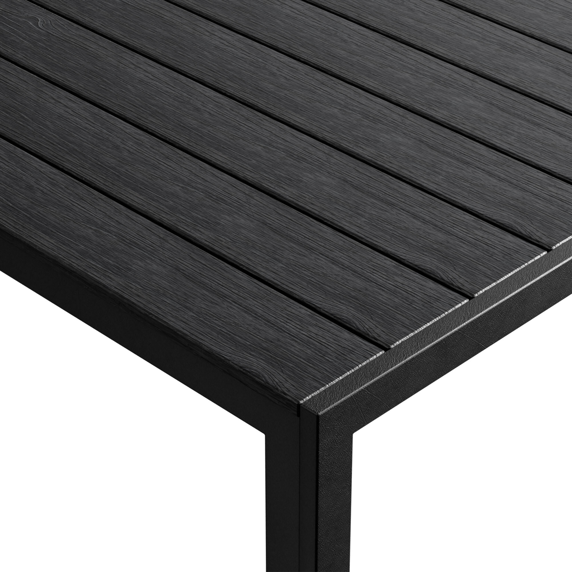 Giano - Tavolo da pranzo da esterno con struttura in metallo e doghe in legno multistrato 150x90cm