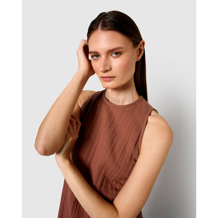 Vestido largo tirantes muselina rosette