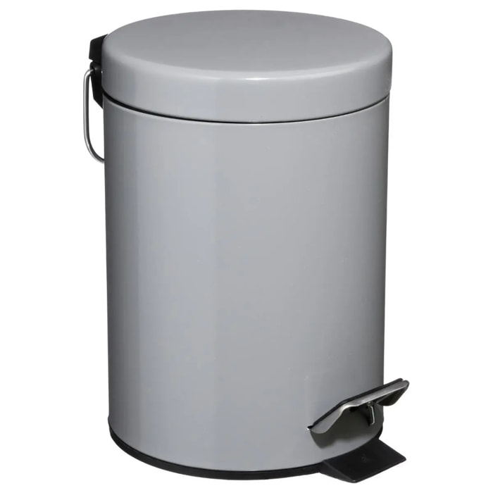 Poubelle ronde métal 3L "Colorama" gris