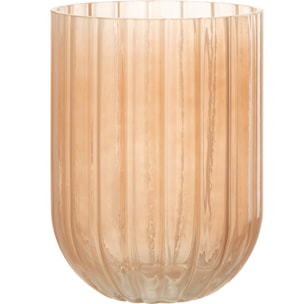 J-Line vase Yari Lignes - verre - pêche - medium - Ø 15 cm
