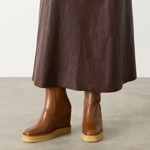 Botín de cuña Bambola en napa con cierre elástico