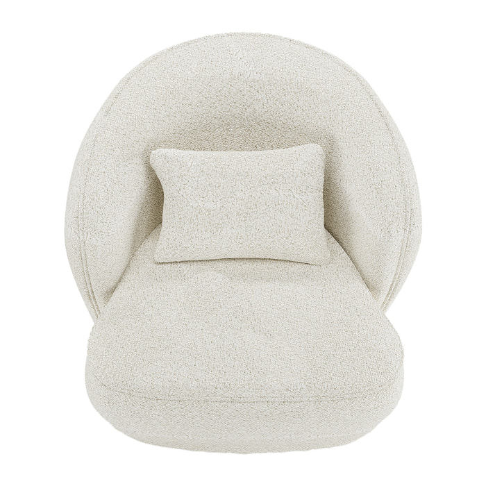 Fauteuil design bouclé blanc