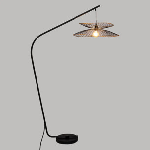 Lampadaire arc "Alara" - métal - noir - H177 cm