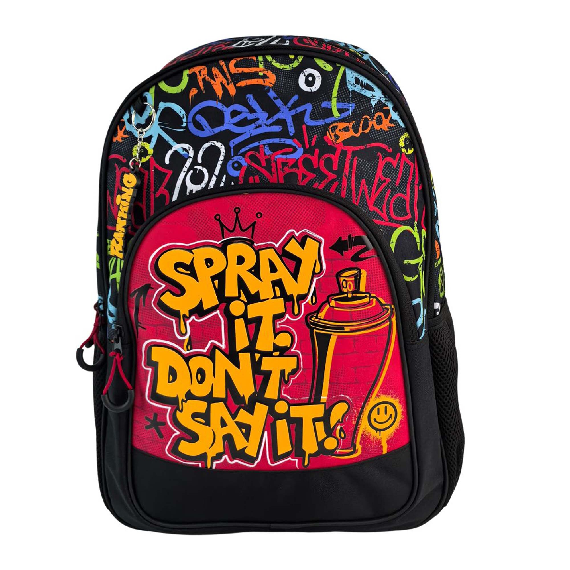 Mochila Primaria Ranking Grafitti con doble compartimento adaptable a carro.
