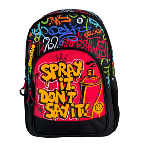 Mochila Primaria Ranking Grafitti con doble compartimento adaptable a carro.